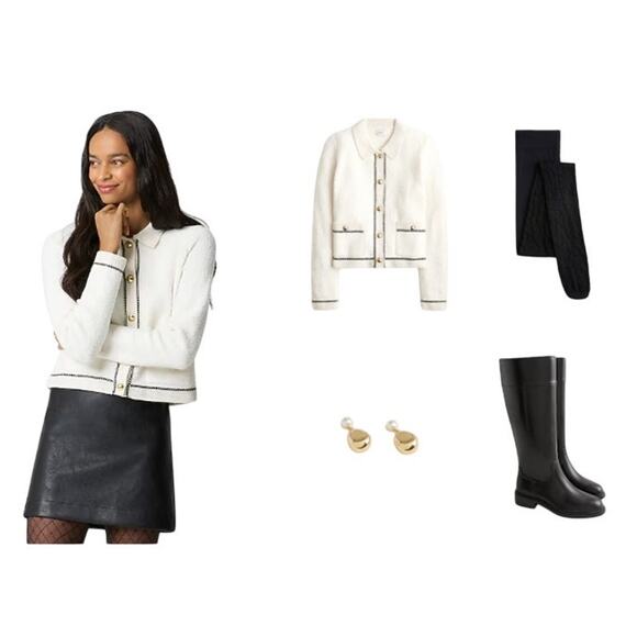 J.Crew Faux-leather A-line mini skirt Size 00 new black - Picture 5 of 7